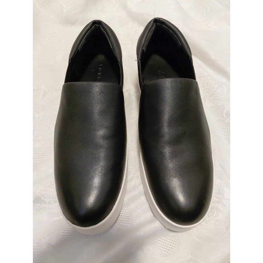 Vince Women's Warren Leather Sneaker Slip On Size 11 Black